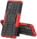 Samsung Galaxy A31 Hoesje Hybride Robuuste Back Cover Zwart Rood afbeelding 1