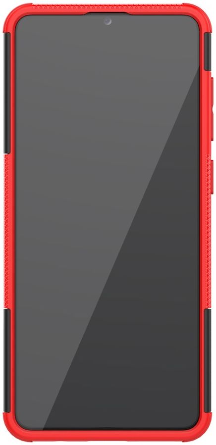 Samsung Galaxy A31 Hoesje Hybride Robuuste Back Cover Zwart Rood afbeelding 7