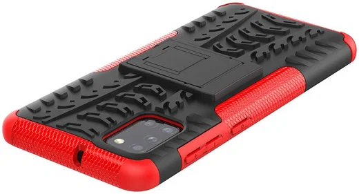 Samsung Galaxy A31 Hoesje Hybride Robuuste Back Cover Zwart Rood afbeelding 8