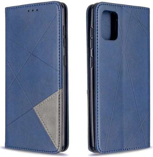 Samsung Galaxy A31 Hoesje Portemonnee Book Case Geometrie Design Blauw afbeelding 6