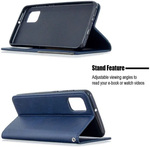 Samsung Galaxy A31 Hoesje Portemonnee Book Case Geometrie Design Blauw afbeelding 5