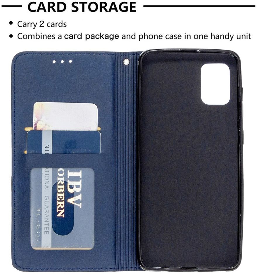 Samsung Galaxy A31 Hoesje Portemonnee Book Case Geometrie Design Blauw afbeelding 3