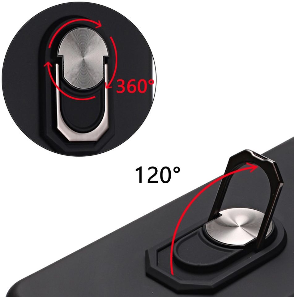 Samsung Galaxy A31 Hoesje met Magnetische Ring Kickstand Zwart afbeelding 3
