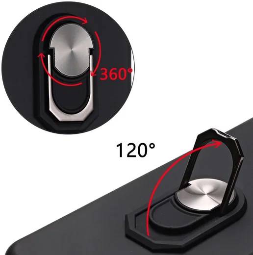 Samsung Galaxy A31 Hoesje met Magnetische Ring Kickstand Zwart afbeelding 3