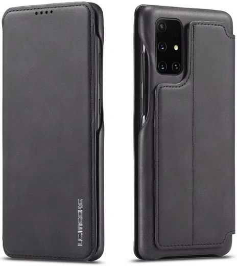 Samsung Galaxy A31 Hoesje Retro Book Case Kunstleer Zwart afbeelding 4