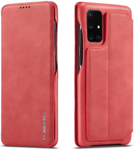 Samsung Galaxy A31 Hoesje Retro Book Case Kunstleer Rood afbeelding 4