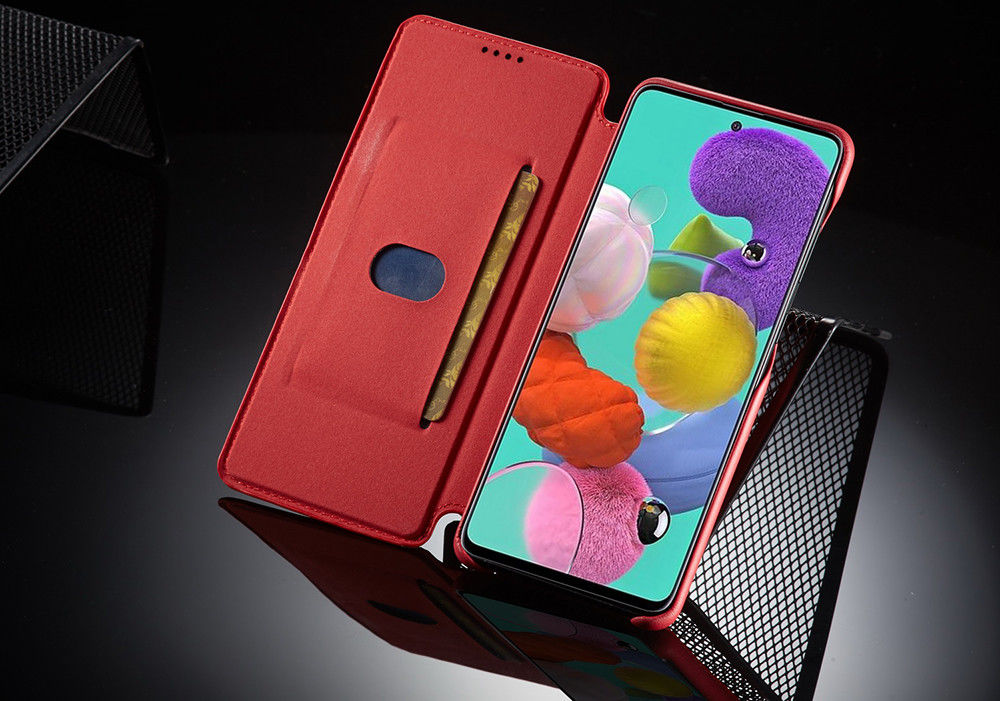 Samsung Galaxy A31 Hoesje Retro Book Case Kunstleer Rood afbeelding 3