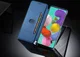 Samsung Galaxy A31 Hoesje Retro Book Case Kunstleer Blauw afbeelding 3