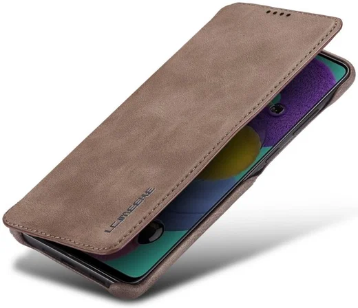 Samsung Galaxy A31 Hoesje Retro Book Case Kunstleer Coffee afbeelding 1