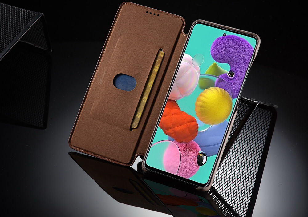 Samsung Galaxy A31 Hoesje Retro Book Case Kunstleer Coffee afbeelding 3