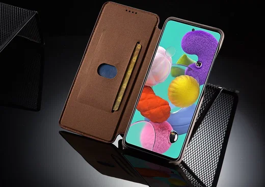 Samsung Galaxy A31 Hoesje Retro Book Case Kunstleer Coffee afbeelding 3