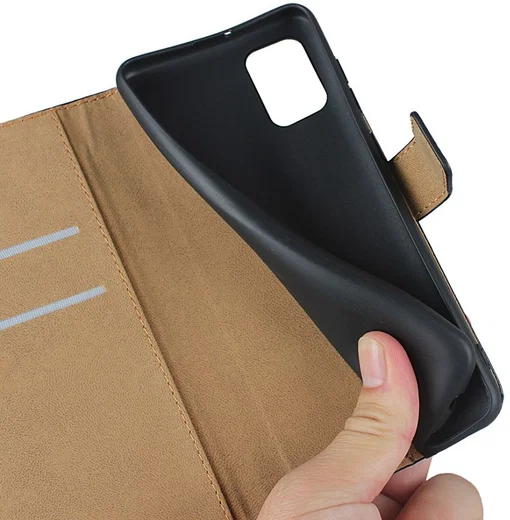Samsung Galaxy A31 Hoesje Wallet Book Case Echt Leer Zwart afbeelding 5