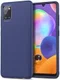 Samsung Galaxy A31 Hoesje Twill Slim Textuur Back Cover Donker Blauw afbeelding 1