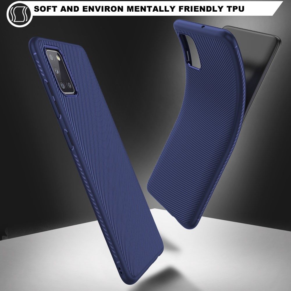 Samsung Galaxy A31 Hoesje Twill Slim Textuur Back Cover Donker Blauw afbeelding 4