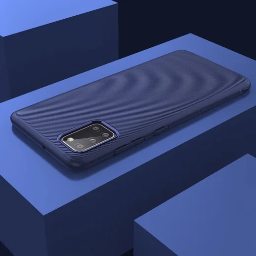 Samsung Galaxy A31 Hoesje Twill Slim Textuur Back Cover Donker Blauw afbeelding 8