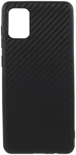 Samsung Galaxy A31 Hoesje Dun TPU Carbon Fiber Back Cover Zwart afbeelding 1