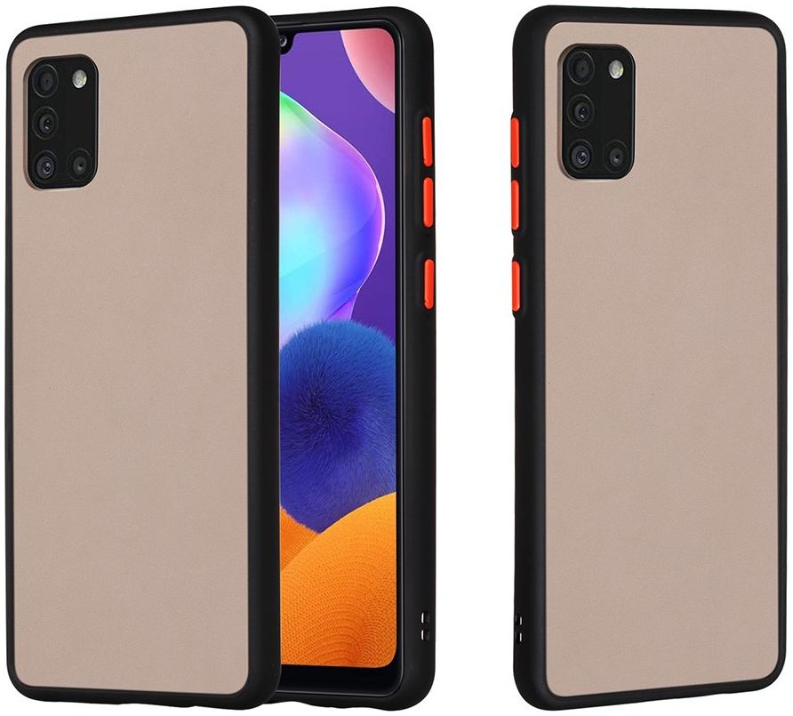 Samsung Galaxy A31 Hoesje Matte Back Cover met Bumper Zwart afbeelding 4