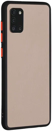 Samsung Galaxy A31 Hoesje Matte Back Cover met Bumper Zwart afbeelding 2