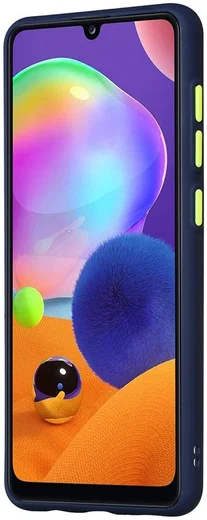 Samsung Galaxy A31 Hoesje Matte Back Cover met Bumper Blauw afbeelding 7