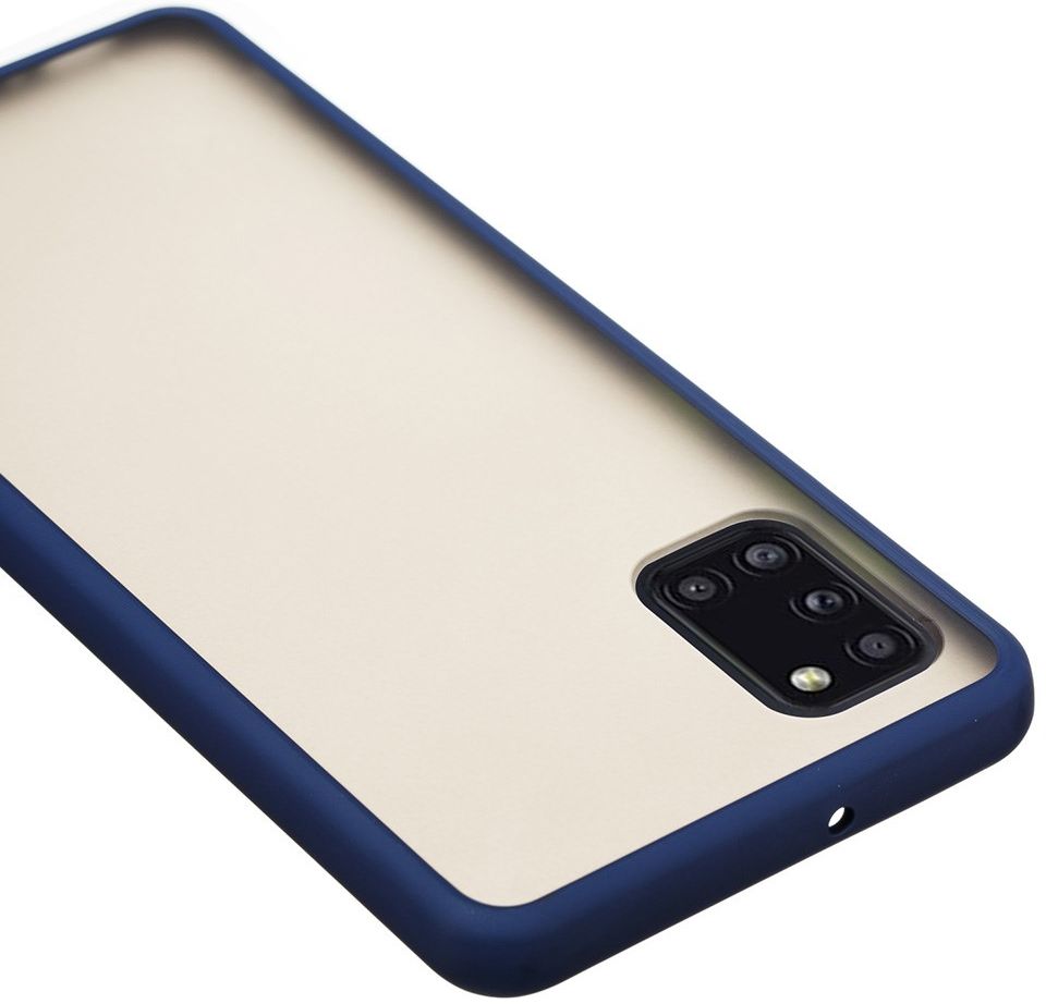 Samsung Galaxy A31 Hoesje Matte Back Cover met Bumper Blauw afbeelding 5