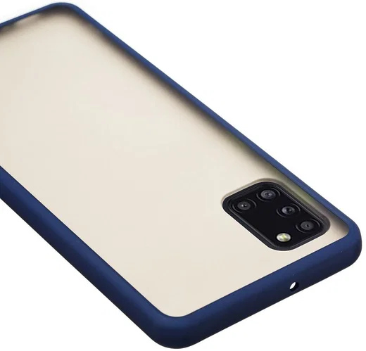 Samsung Galaxy A31 Hoesje Matte Back Cover met Bumper Blauw afbeelding 5
