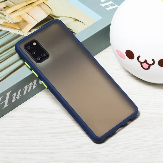Samsung Galaxy A31 Hoesje Matte Back Cover met Bumper Blauw afbeelding 3