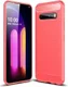 LG V60 ThinQ Geborsteld TPU Hoesje Rood afbeelding 1
