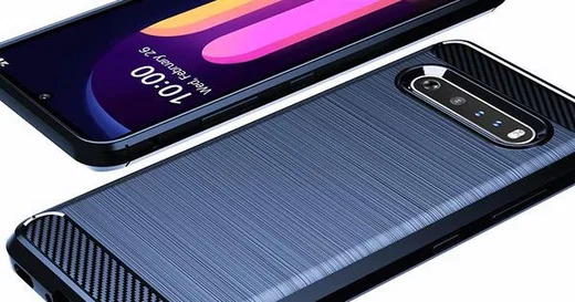 LG V60 ThinQ Geborsteld TPU Hoesje Blauw afbeelding 4
