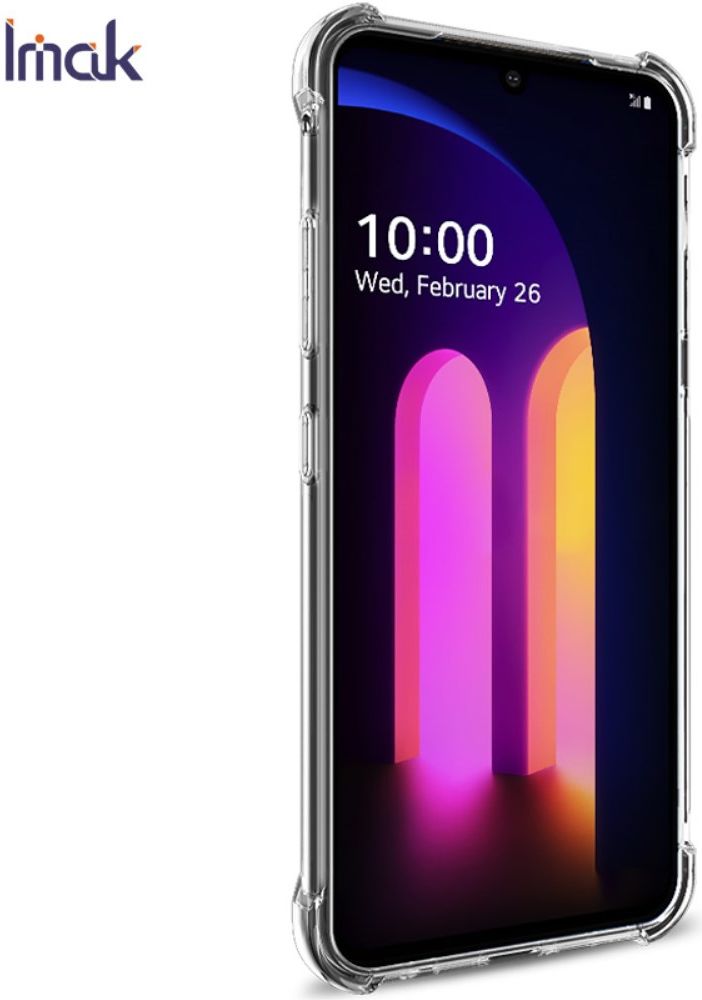 IMAK LG V60 ThinQ Hoesje Flexibel TPU met Screenprotector Transparant afbeelding 2