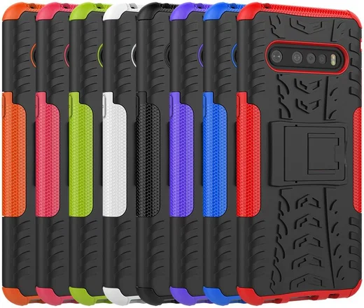 Robuust Hybride LG V60 ThinQ Hoesje Zwart afbeelding 3