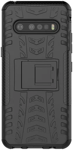 Robuust Hybride LG V60 ThinQ Hoesje Zwart afbeelding 5