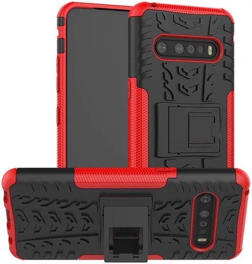 Robuust Hybride LG V60 ThinQ Hoesje Rood afbeelding 1