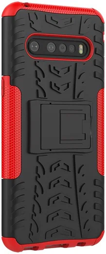 Robuust Hybride LG V60 ThinQ Hoesje Rood afbeelding 9