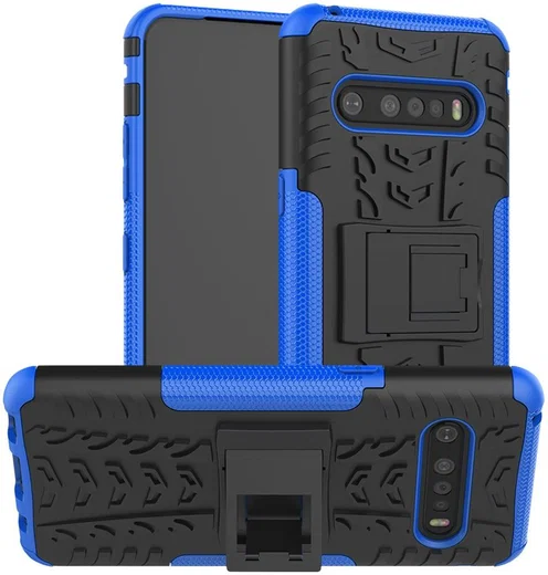 Robuust Hybride LG V60 ThinQ Hoesje Blauw afbeelding 1