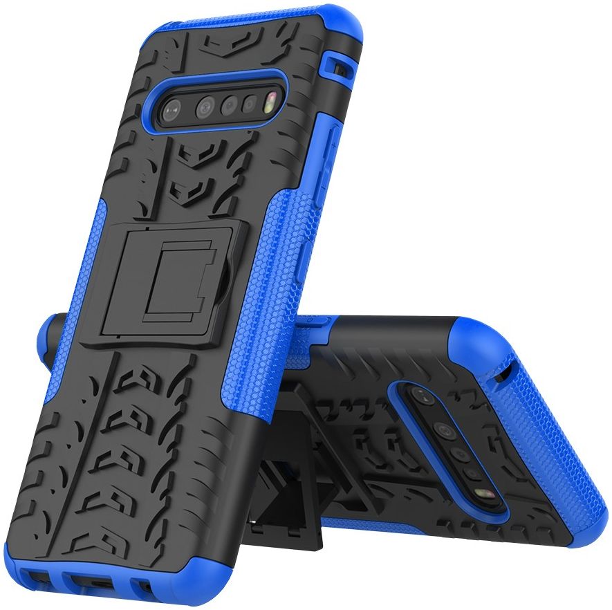 Robuust Hybride LG V60 ThinQ Hoesje Blauw afbeelding 3