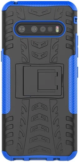 Robuust Hybride LG V60 ThinQ Hoesje Blauw afbeelding 6