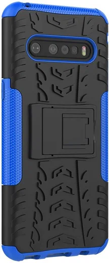 Robuust Hybride LG V60 ThinQ Hoesje Blauw afbeelding 8