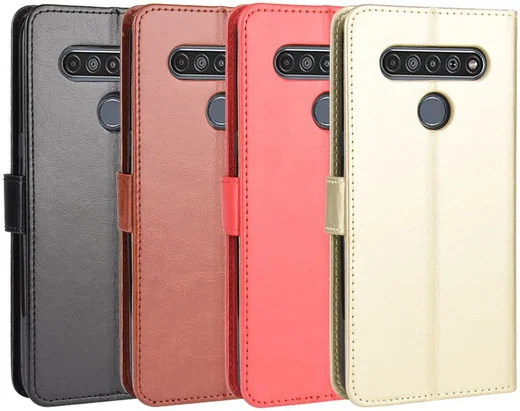 LG V60 ThinQ Crazy Horse Leren Portemonnee Hoesje Zwart afbeelding 2