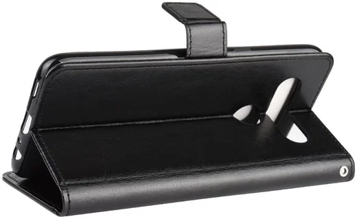 LG V60 ThinQ Crazy Horse Leren Portemonnee Hoesje Zwart afbeelding 7