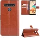LG V60 ThinQ Crazy Horse Leren Portemonnee Hoesje Bruin afbeelding 1