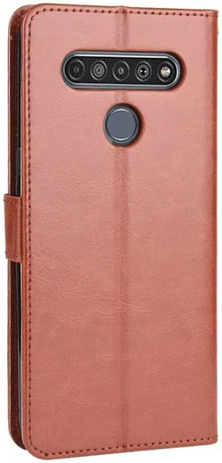 LG V60 ThinQ Crazy Horse Leren Portemonnee Hoesje Bruin afbeelding 7