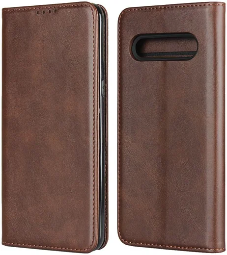 LG V60 ThinQ Portemonnee Stand Hoesje Coffee afbeelding 1