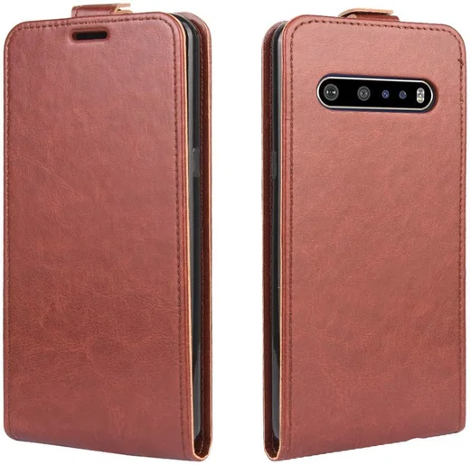 LG V60 ThinQ Verticale Flipcase Bruin afbeelding 2