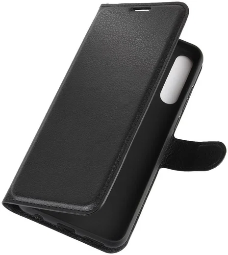 Huawei Y6p Litchi Skin Portemonnee Hoesje Zwart afbeelding 6