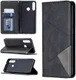 Huawei Y6p Geometrich Portemonnee Hoesje Zwart afbeelding 1