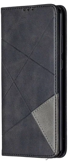 Huawei Y6p Geometrich Portemonnee Hoesje Zwart afbeelding 4