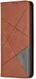 Huawei Y6p Geometrich Portemonnee Hoesje Coffee afbeelding 2