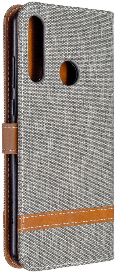Huawei Y6p Jeans Portemonnee Hoesje Grijs afbeelding 3