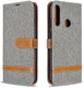 Huawei Y6p Jeans Portemonnee Hoesje Grijs afbeelding 4