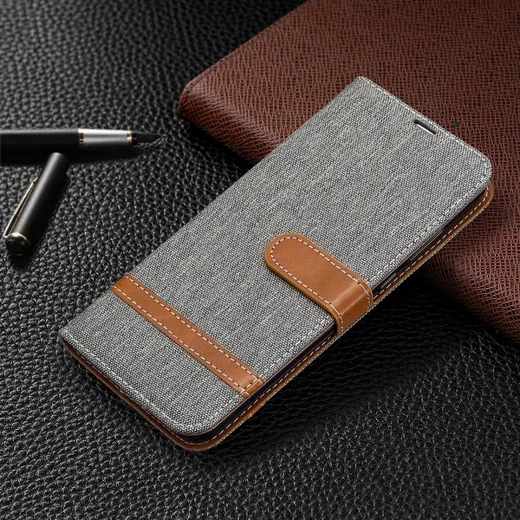 Huawei Y6p Jeans Portemonnee Hoesje Grijs afbeelding 7